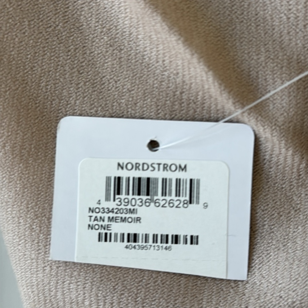 NWT NORDSTROM scarf tan brown wool cashmere fringe lightweight - Picture 3 of 4